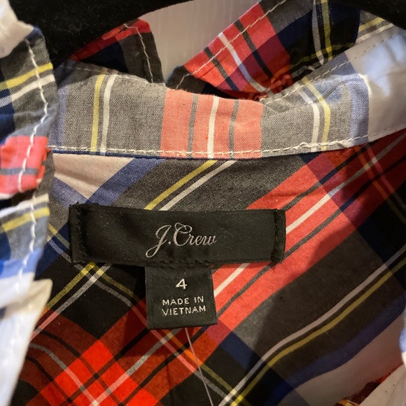 J Crew ruffle neck tartan poplin sleeveless blouse, NWT - Picture 5 of 5